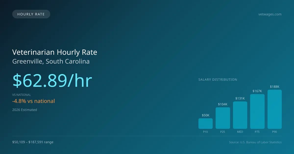 Veterinarian Hourly Rate in Greenville, SC — 2026 est., based on 2025 BLS