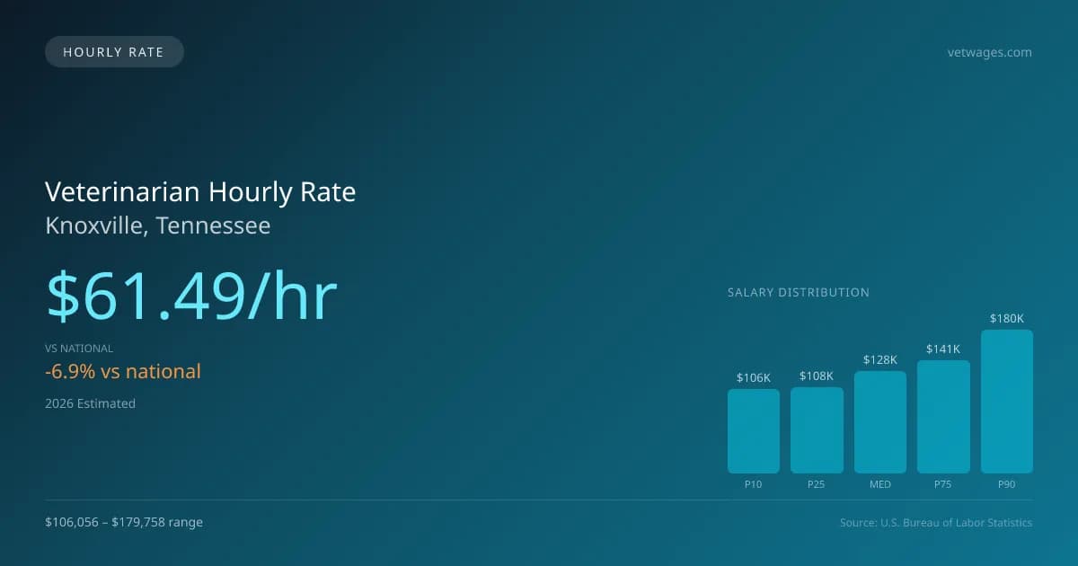 Veterinarian Hourly Rate in Knoxville, TN — 2026 est., based on 2025 BLS