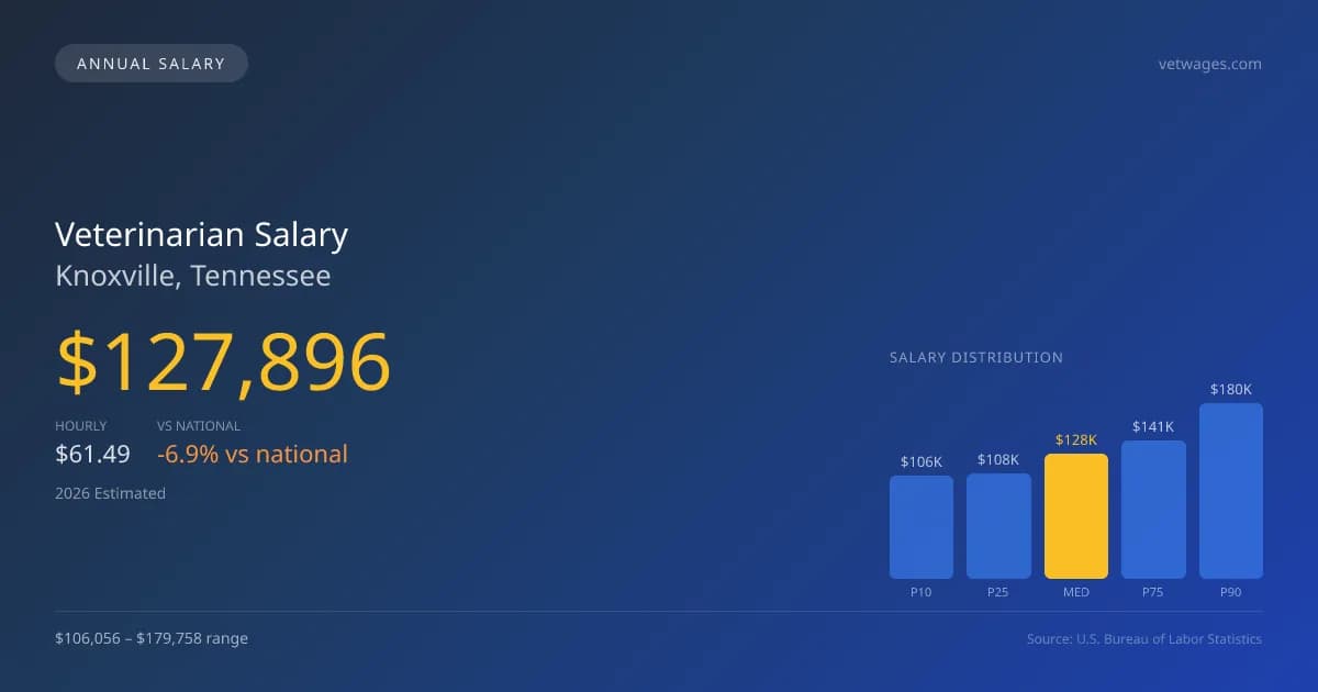 Veterinarian Salary in Knoxville, TN — 2026 est., based on 2025 BLS