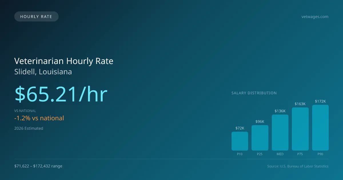 Veterinarian Hourly Rate in Slidell, LA — 2026 est., based on 2025 BLS